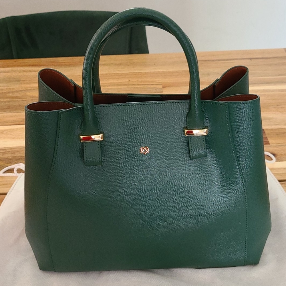 GUNAS Jane Vegan Leather Handbag in Emerald